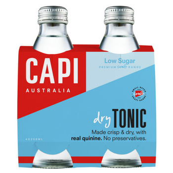 Capi Dry Tonic 6 X 4PK 250ml Glass - Capi-Dry-Tonic-4-pack-CP84