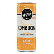Remedy Cans Kombucha Ginger Lemon 24 X 250ml Cans - Remedy-can-ginger-lemon-180x180